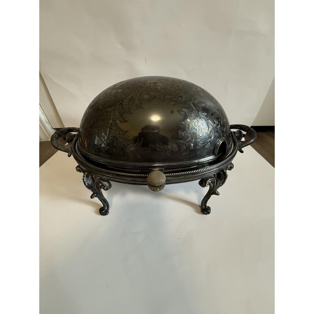 ANTIQUE WALKER & HALL SHEFFIELD SILVER PLATE TOP WARMER SERVER ENGLAND